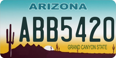 AZ license plate ABB5420