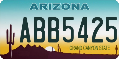 AZ license plate ABB5425