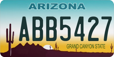 AZ license plate ABB5427