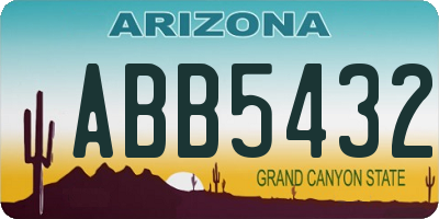 AZ license plate ABB5432