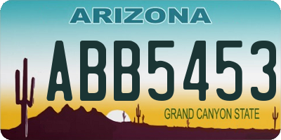 AZ license plate ABB5453