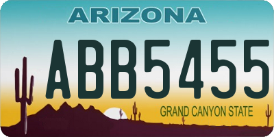 AZ license plate ABB5455