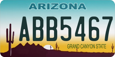 AZ license plate ABB5467