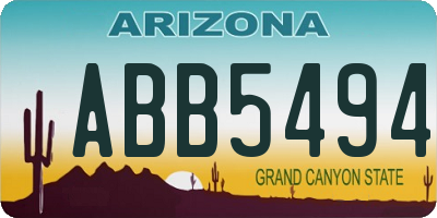 AZ license plate ABB5494