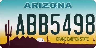 AZ license plate ABB5498