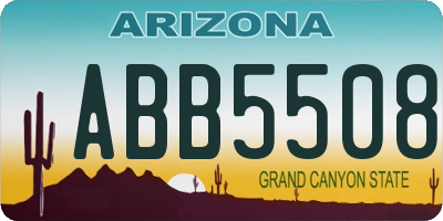 AZ license plate ABB5508