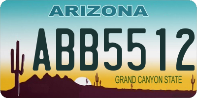 AZ license plate ABB5512