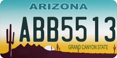 AZ license plate ABB5513