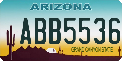 AZ license plate ABB5536
