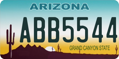 AZ license plate ABB5544