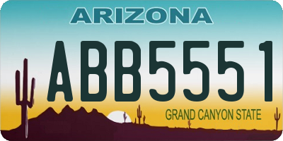 AZ license plate ABB5551