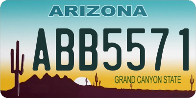 AZ license plate ABB5571
