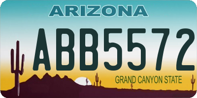 AZ license plate ABB5572