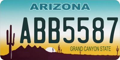 AZ license plate ABB5587