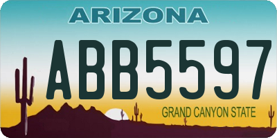AZ license plate ABB5597