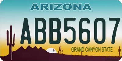 AZ license plate ABB5607