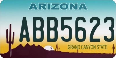 AZ license plate ABB5623