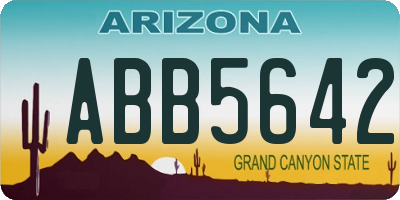 AZ license plate ABB5642