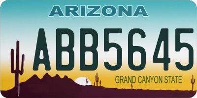 AZ license plate ABB5645