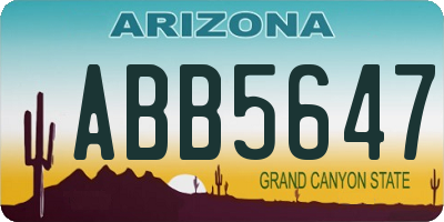 AZ license plate ABB5647