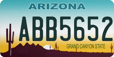 AZ license plate ABB5652