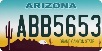 AZ license plate ABB5653