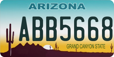 AZ license plate ABB5668