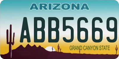 AZ license plate ABB5669
