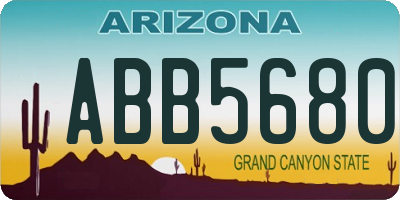 AZ license plate ABB5680