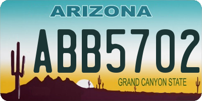 AZ license plate ABB5702