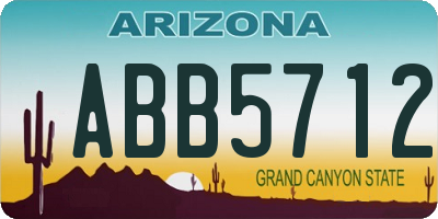 AZ license plate ABB5712