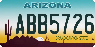 AZ license plate ABB5726