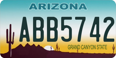 AZ license plate ABB5742