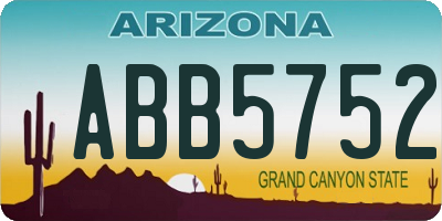 AZ license plate ABB5752