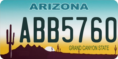 AZ license plate ABB5760