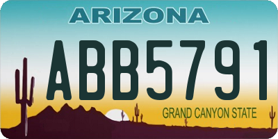 AZ license plate ABB5791