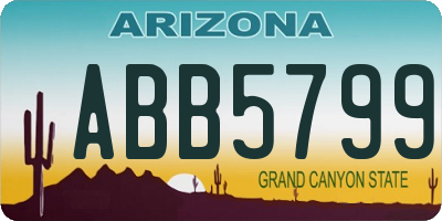 AZ license plate ABB5799