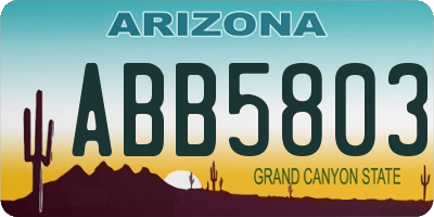 AZ license plate ABB5803