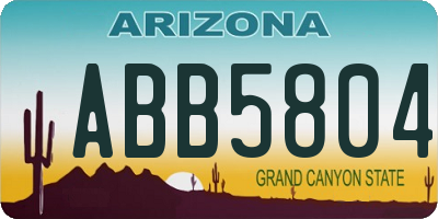 AZ license plate ABB5804