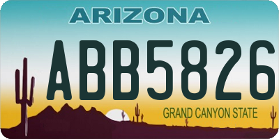 AZ license plate ABB5826