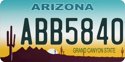 AZ license plate ABB5840