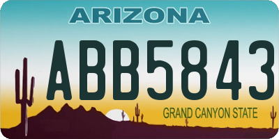 AZ license plate ABB5843