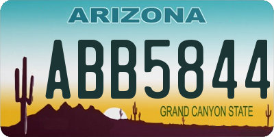 AZ license plate ABB5844