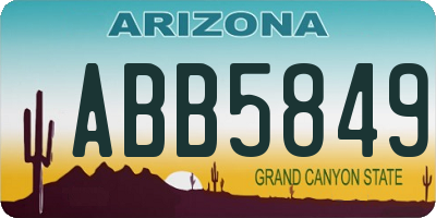 AZ license plate ABB5849
