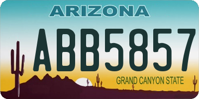 AZ license plate ABB5857