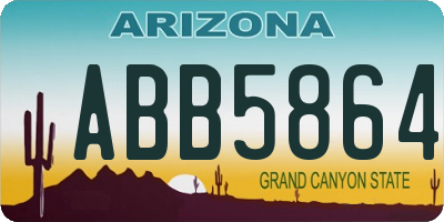 AZ license plate ABB5864