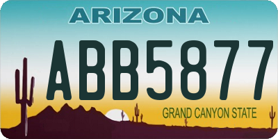 AZ license plate ABB5877