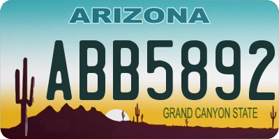 AZ license plate ABB5892