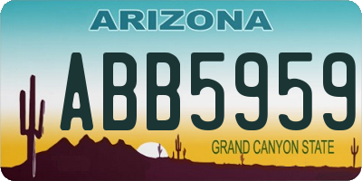 AZ license plate ABB5959