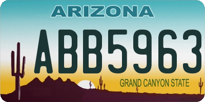 AZ license plate ABB5963
